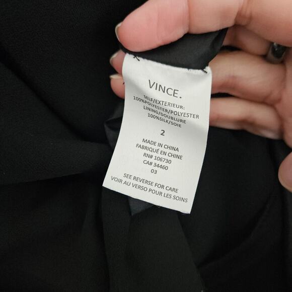 Vince Black Shift Sleeveless Dress Keyhole Back Size 2 Retail $395 - Picture 9 of 9